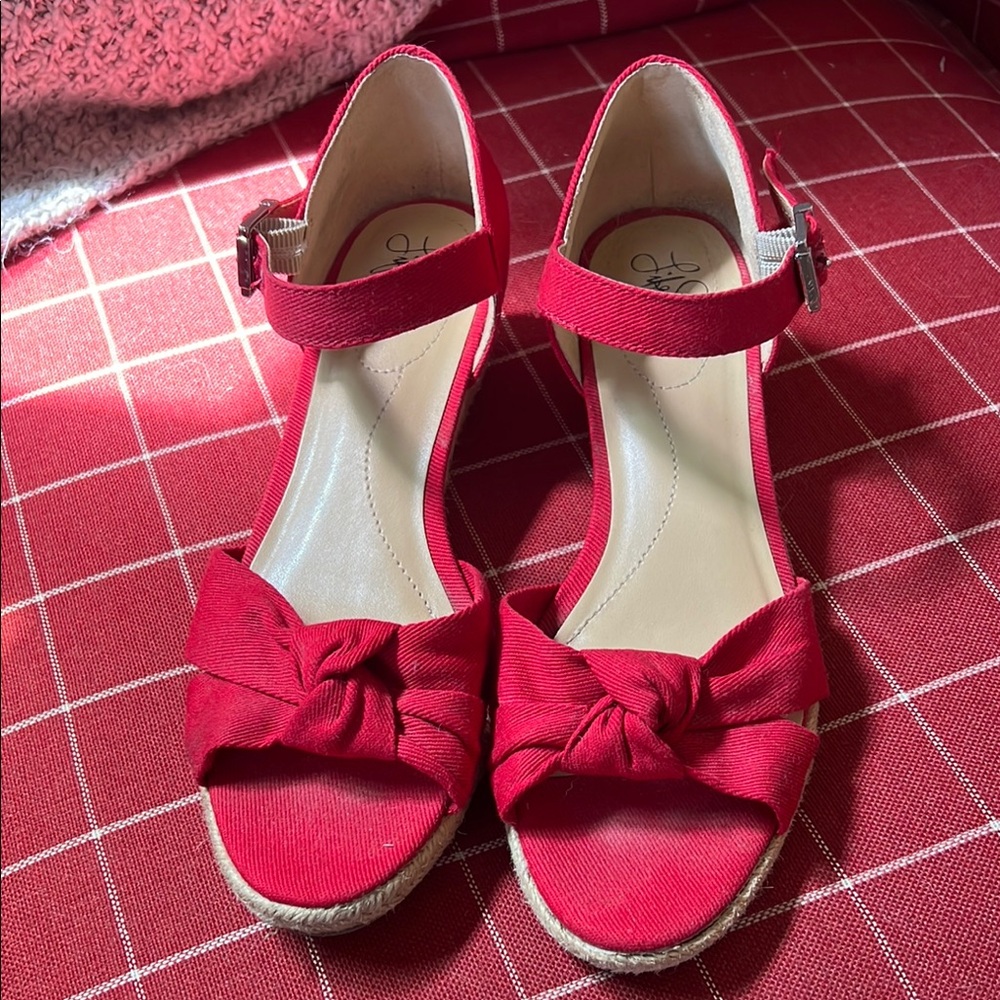 Life Stride Red Espadrilles with Bow Detail